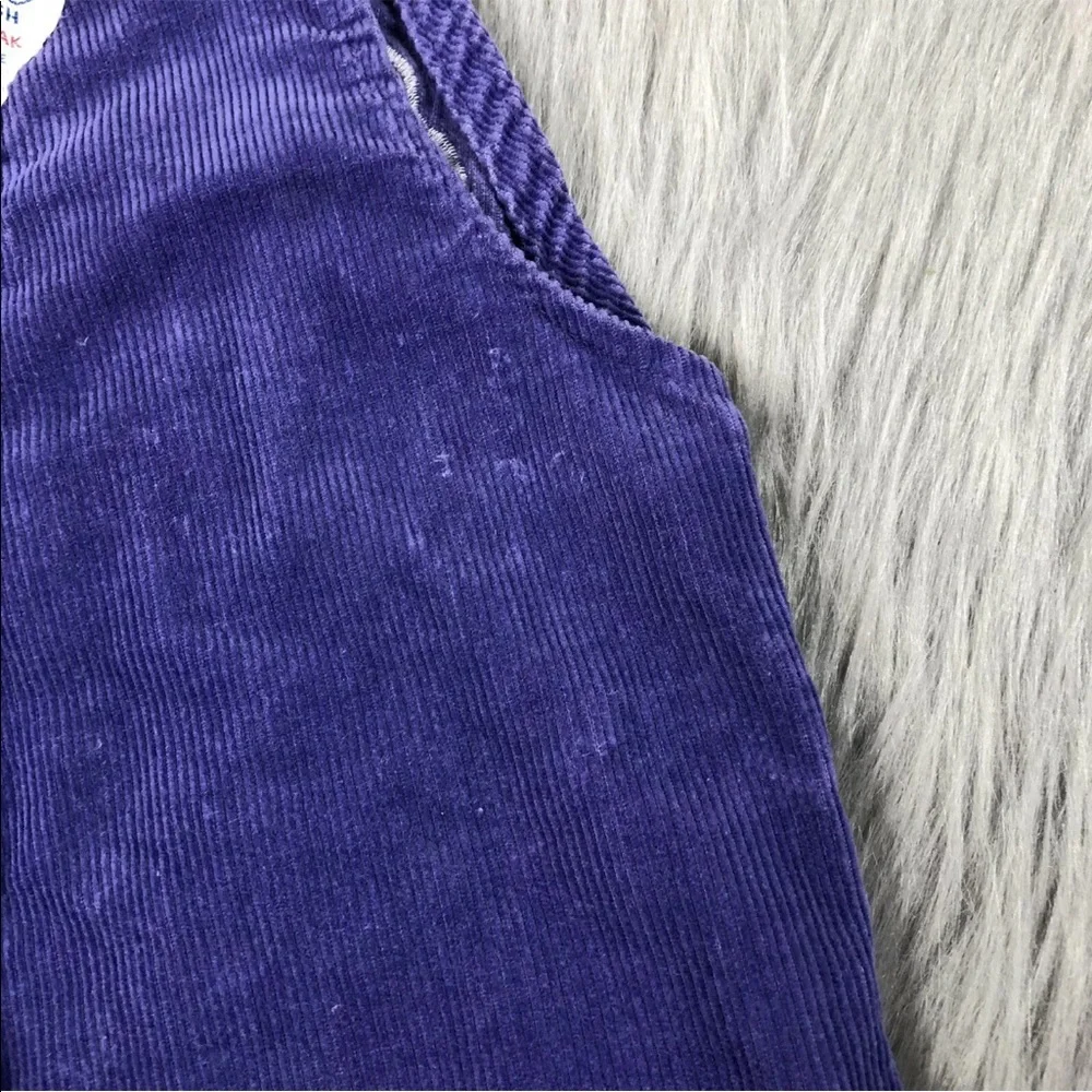RARE Vintage Oshkosh Bgosh Purple Rainbow Heart Corduroy Girls Overalls